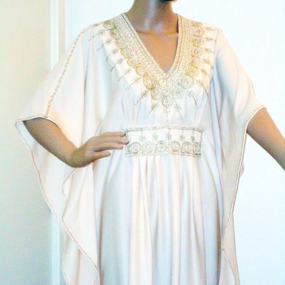 vintage 1970's xs kaftan goddess dress - Picture 5 of 5
